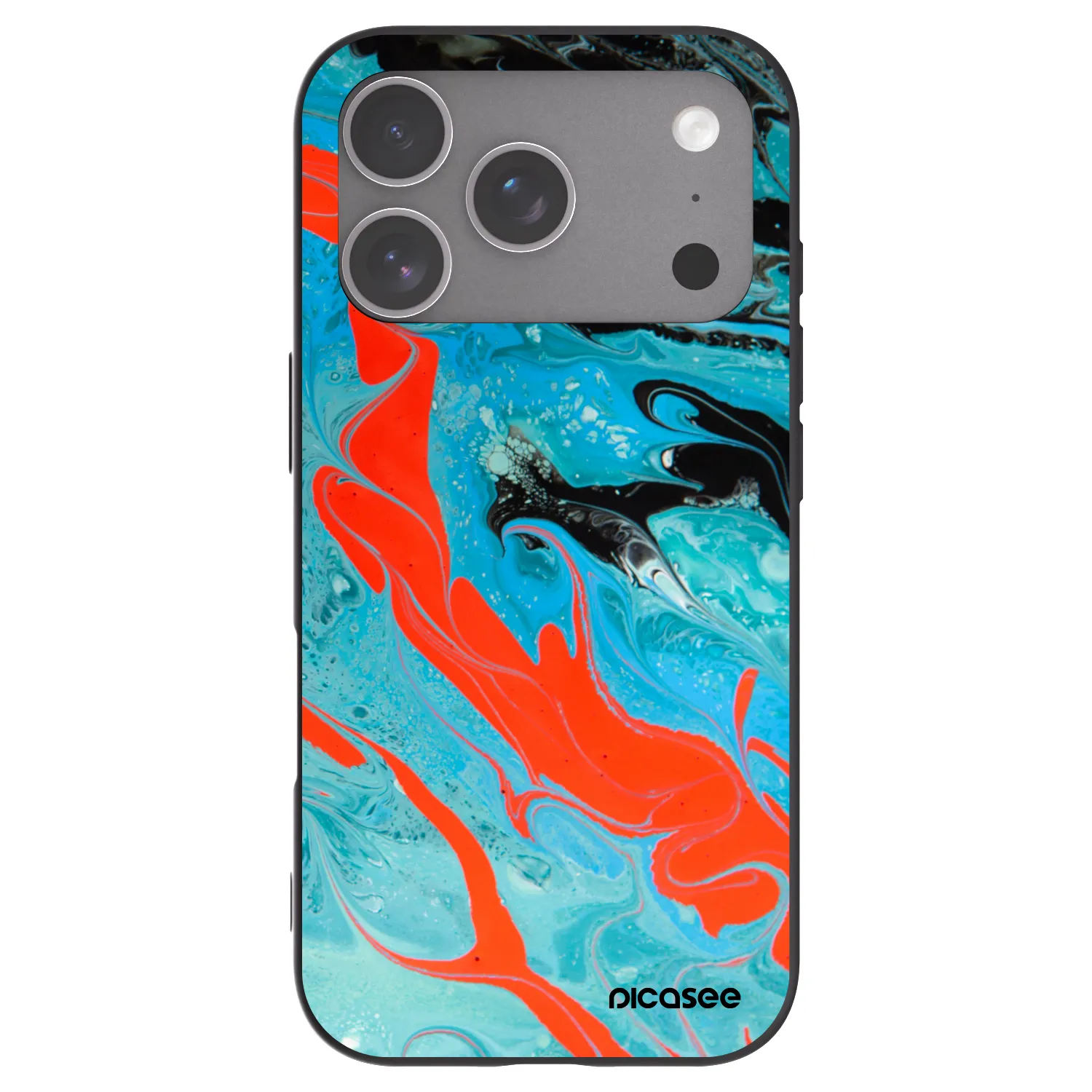 Picasee Μαύρη θήκη σιλικόνης για Apple iPhone 18 Pro - Blue Magma