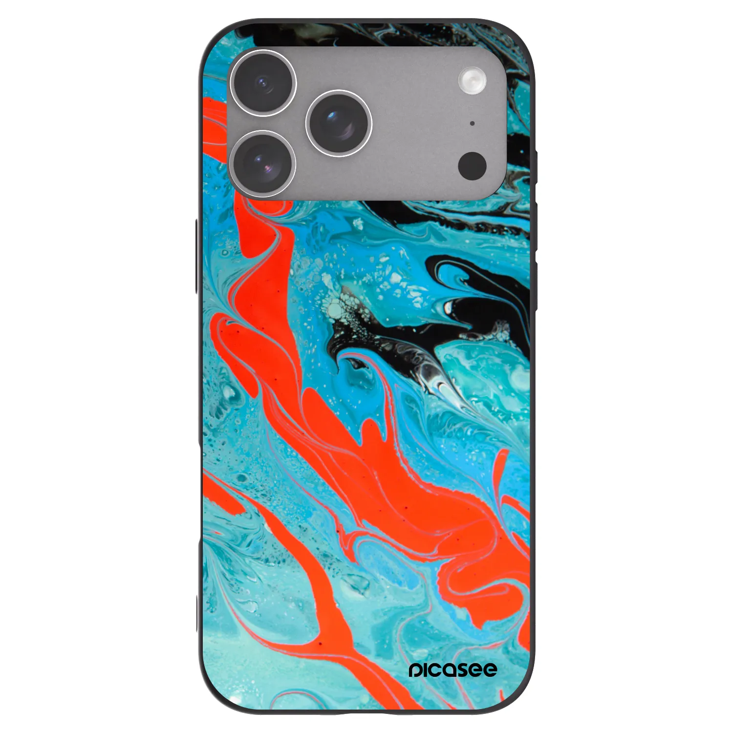 Picasee Μαύρη θήκη σιλικόνης για Apple iPhone 18 Pro Max - Blue Magma