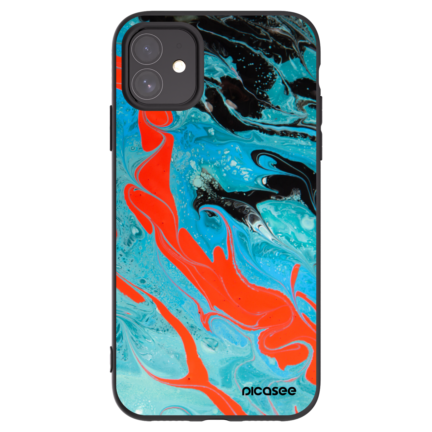Picasee Μαύρη θήκη σιλικόνης για Apple iPhone 11 - Blue Magma