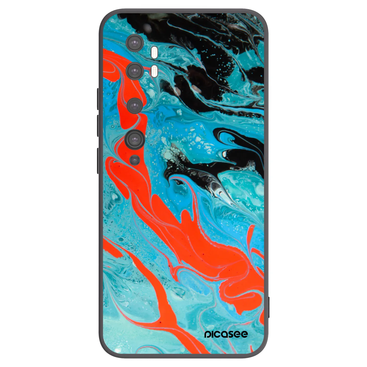 Picasee Μαύρη θήκη σιλικόνης για Xiaomi Mi Note 10 (Pro) - Blue Magma