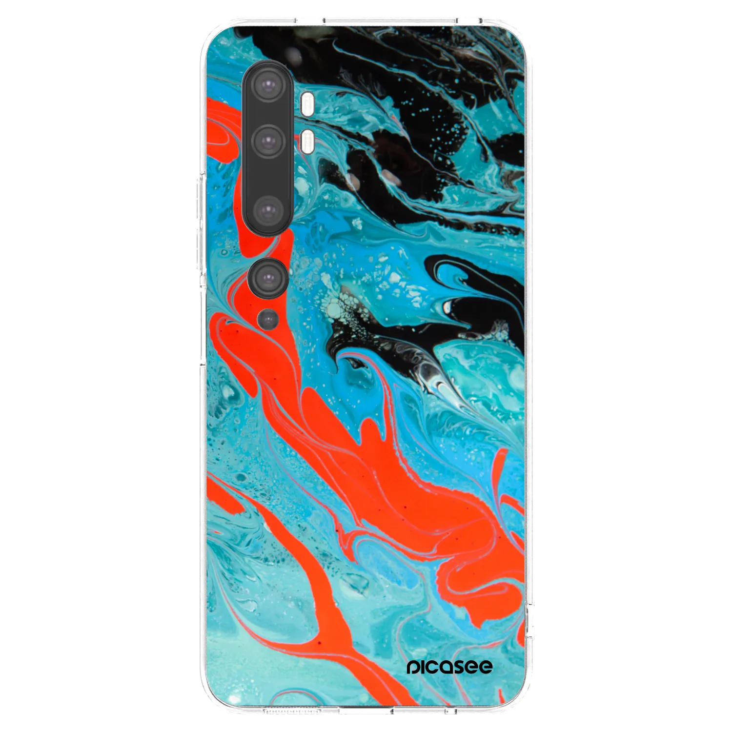 Picasee διαφανής θήκη σιλικόνης Xiaomi Mi Note 10 (Pro) - Blue Magma