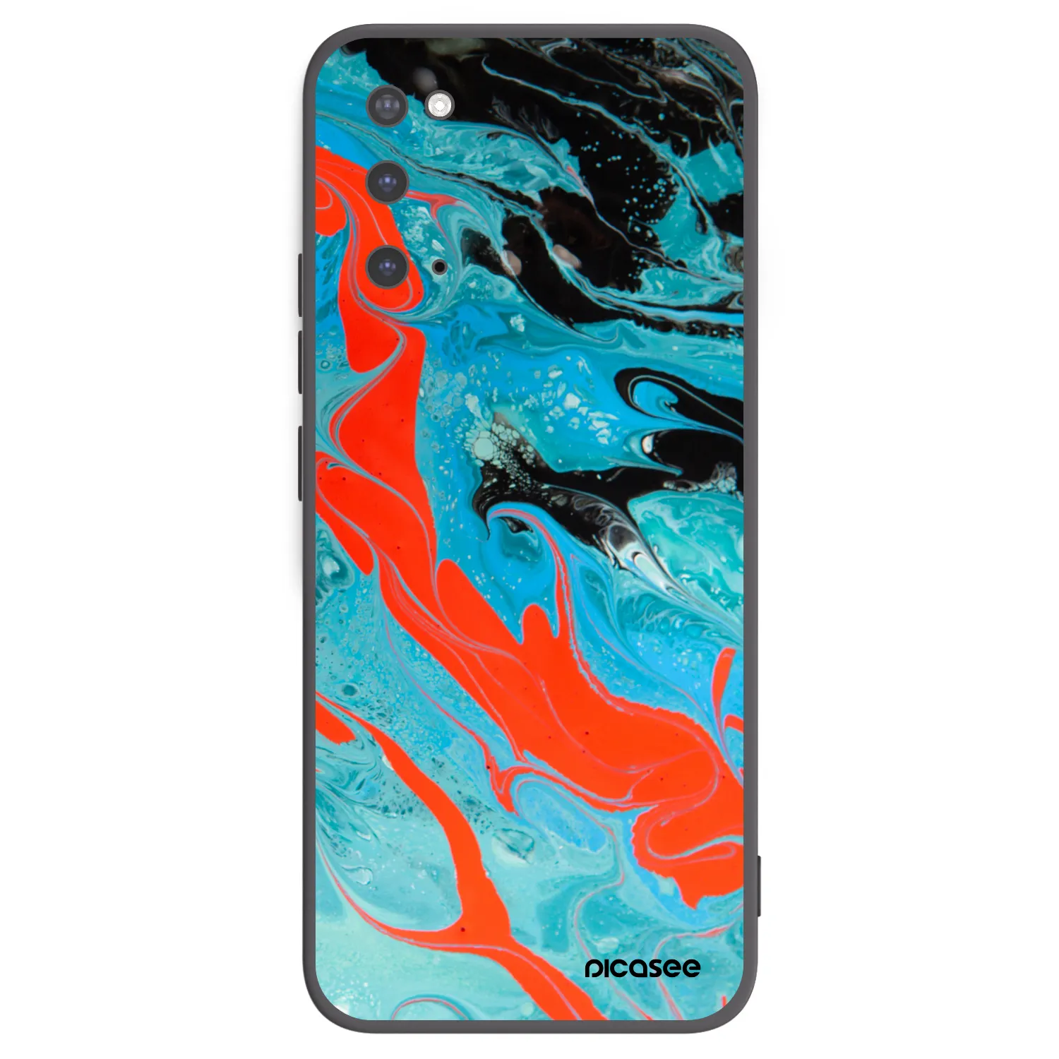 Picasee Μαύρη θήκη σιλικόνης για Samsung Galaxy S20 G980F - Blue Magma