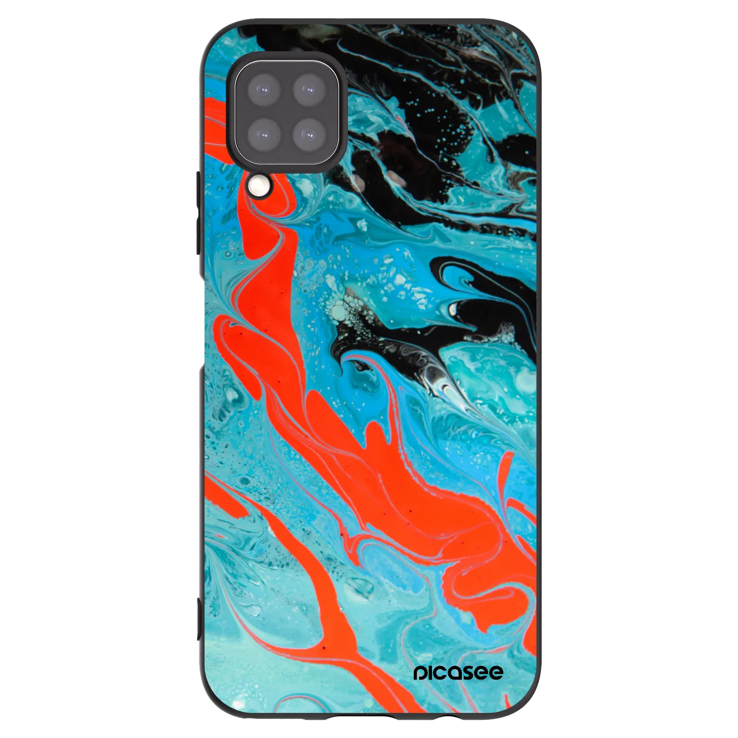 Picasee Μαύρη θήκη σιλικόνης για Huawei P40 Lite - Blue Magma
