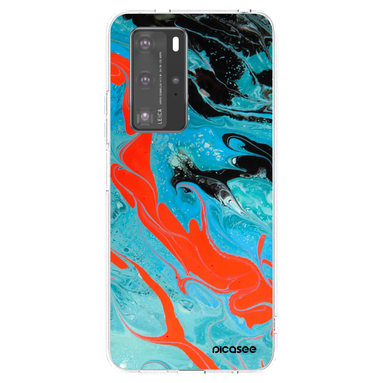 Picasee διαφανής θήκη σιλικόνης Huawei P40 Pro - Blue Magma