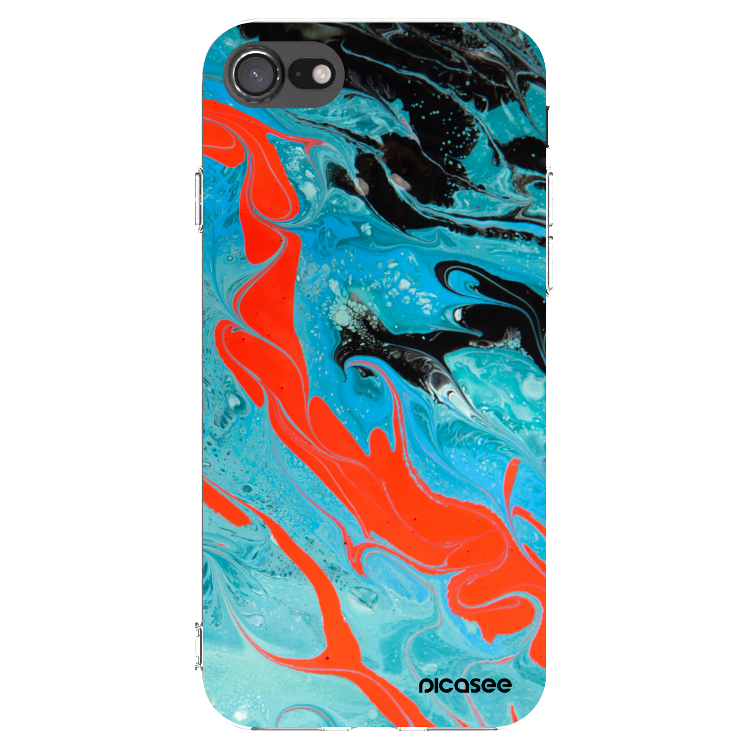 Picasee διαφανής θήκη σιλικόνης Apple iPhone SE 2020 - Blue Magma