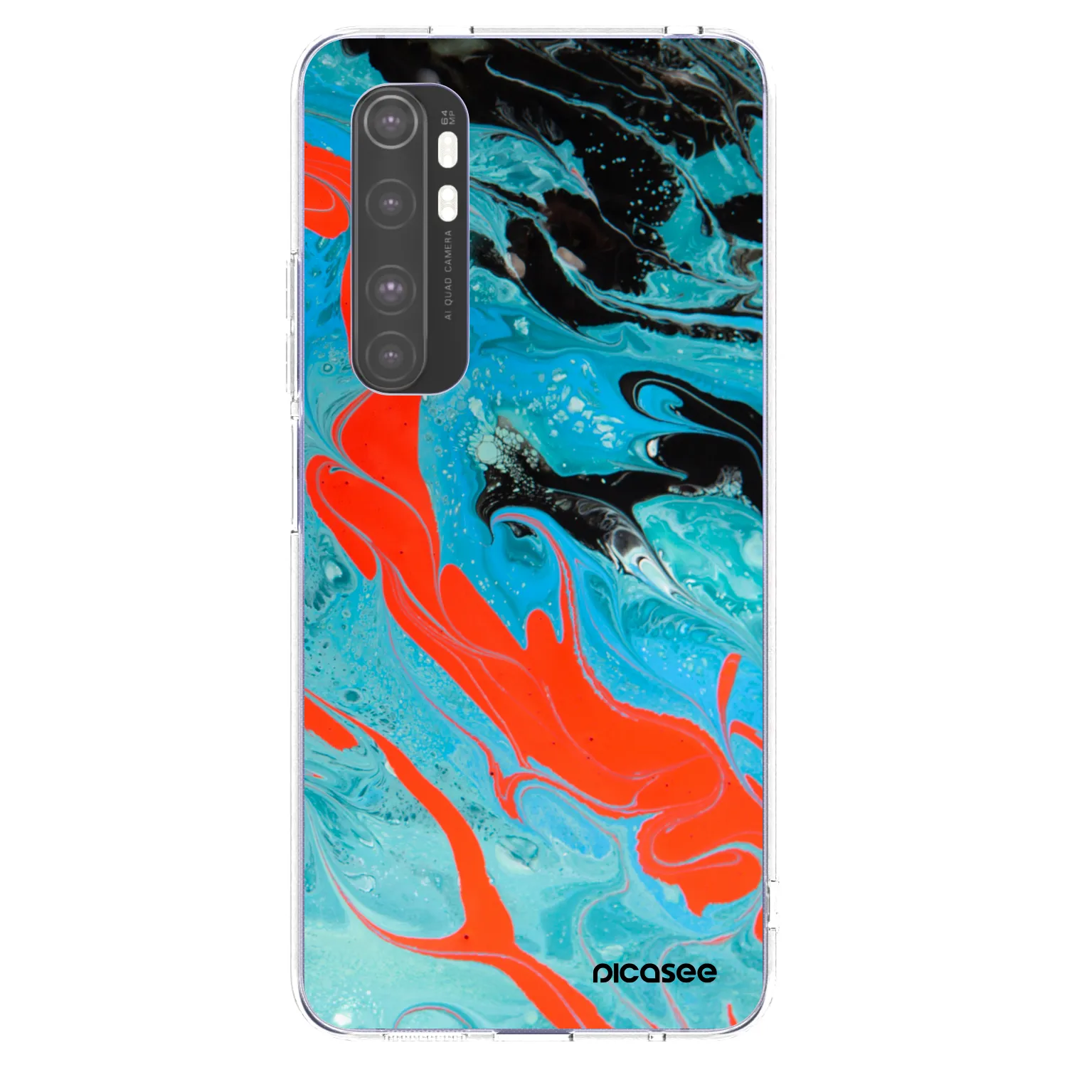 Picasee διαφανής θήκη σιλικόνης Xiaomi Mi Note 10 Lite - Blue Magma