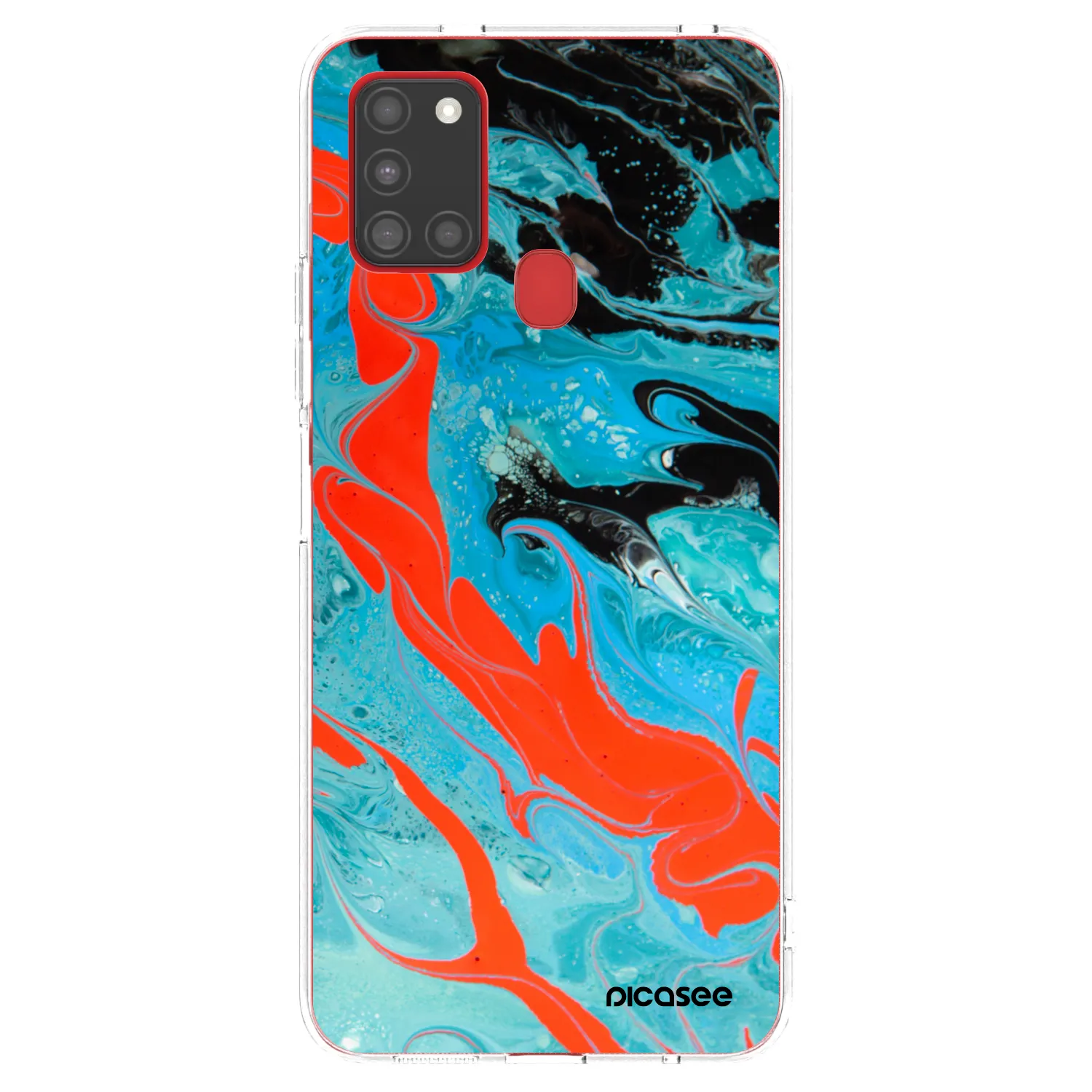 Picasee διαφανής θήκη σιλικόνης Samsung Galaxy A21s - Blue Magma