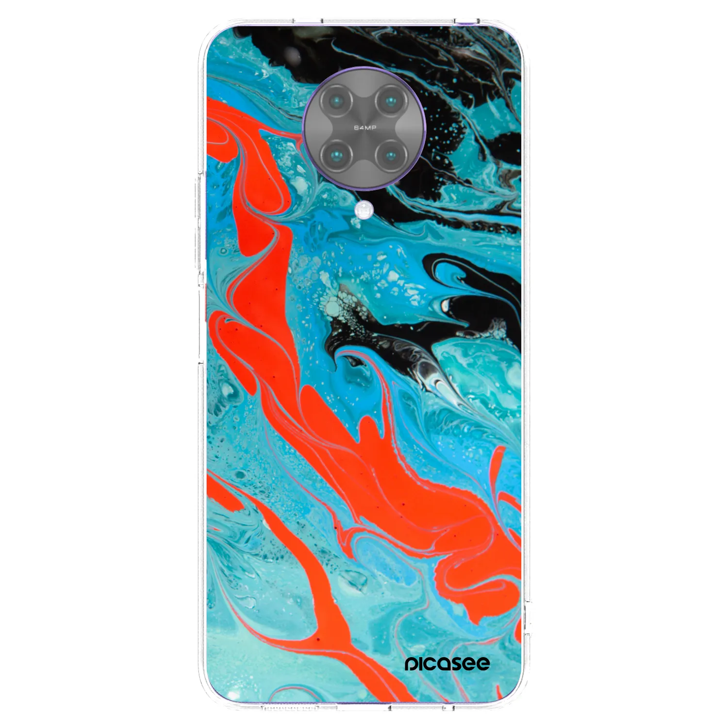 Picasee διαφανής θήκη σιλικόνης Xiaomi Poco F2 Pro - Blue Magma