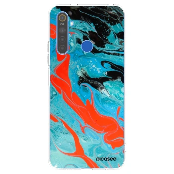 Picasee διαφανής θήκη σιλικόνης Realme 5 - Blue Magma