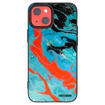 Picasee Μαύρη θήκη σιλικόνης για Apple iPhone 13 mini - Blue Magma