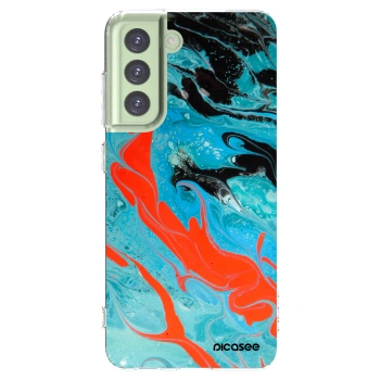 Picasee διαφανής θήκη σιλικόνης Samsung Galaxy S21 FE 5G - Blue Magma