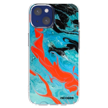 Picasee διαφανής θήκη σιλικόνης Apple iPhone 14 - Blue Magma
