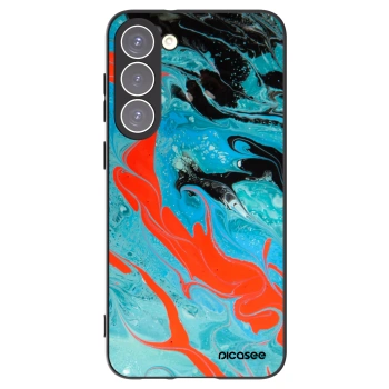 Picasee Μαύρη θήκη σιλικόνης για Samsung Galaxy S23+ 5G - Blue Magma