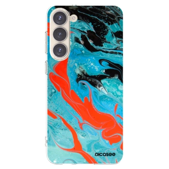 Picasee διαφανής θήκη σιλικόνης Samsung Galaxy S23+ 5G - Blue Magma