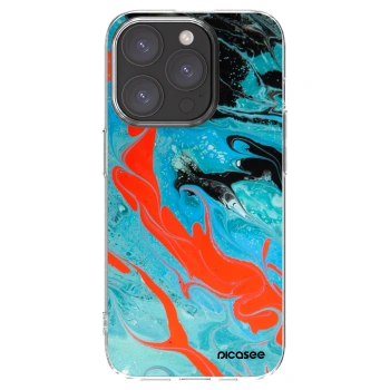 Picasee διαφανής θήκη σιλικόνης Apple iPhone 15 Pro - Blue Magma
