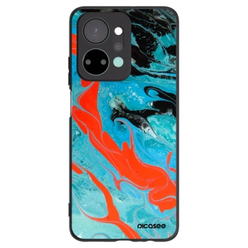 Picasee Μαύρη θήκη σιλικόνης για Honor X7a - Blue Magma