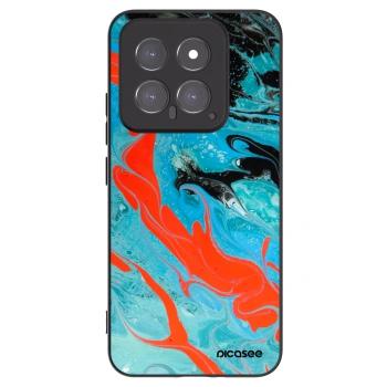 Picasee Μαύρη θήκη σιλικόνης για Xiaomi 14 - Blue Magma