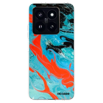 Picasee διαφανής θήκη σιλικόνης Xiaomi 14 Pro - Blue Magma