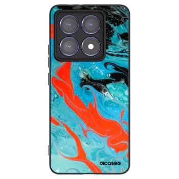 Picasee Μαύρη θήκη σιλικόνης για Xiaomi 14T Pro - Blue Magma