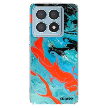 Picasee διαφανής θήκη σιλικόνης Xiaomi 14T Pro - Blue Magma