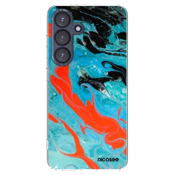 Picasee διαφανής θήκη σιλικόνης Samsung Galaxy S25 5G - Blue Magma