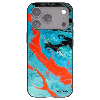 Picasee Μαύρη θήκη σιλικόνης για Apple iPhone 17 Pro - Blue Magma