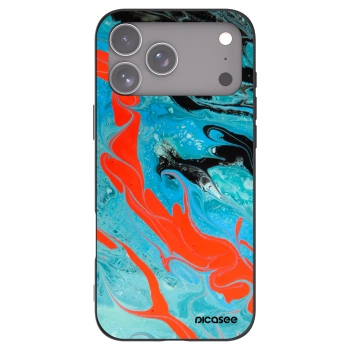 Picasee Μαύρη θήκη σιλικόνης για Apple iPhone 17 Pro Max - Blue Magma
