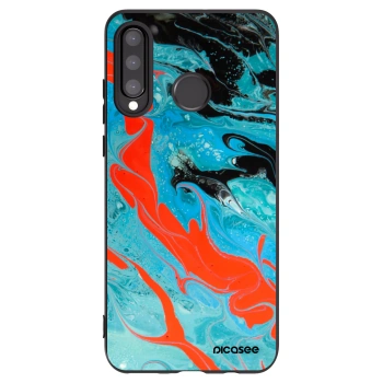 Picasee Μαύρη θήκη σιλικόνης για Huawei P30 Lite - Blue Magma