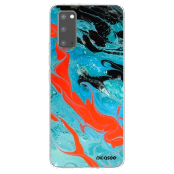 Picasee διαφανής θήκη σιλικόνης Samsung Galaxy S20 G980F - Blue Magma