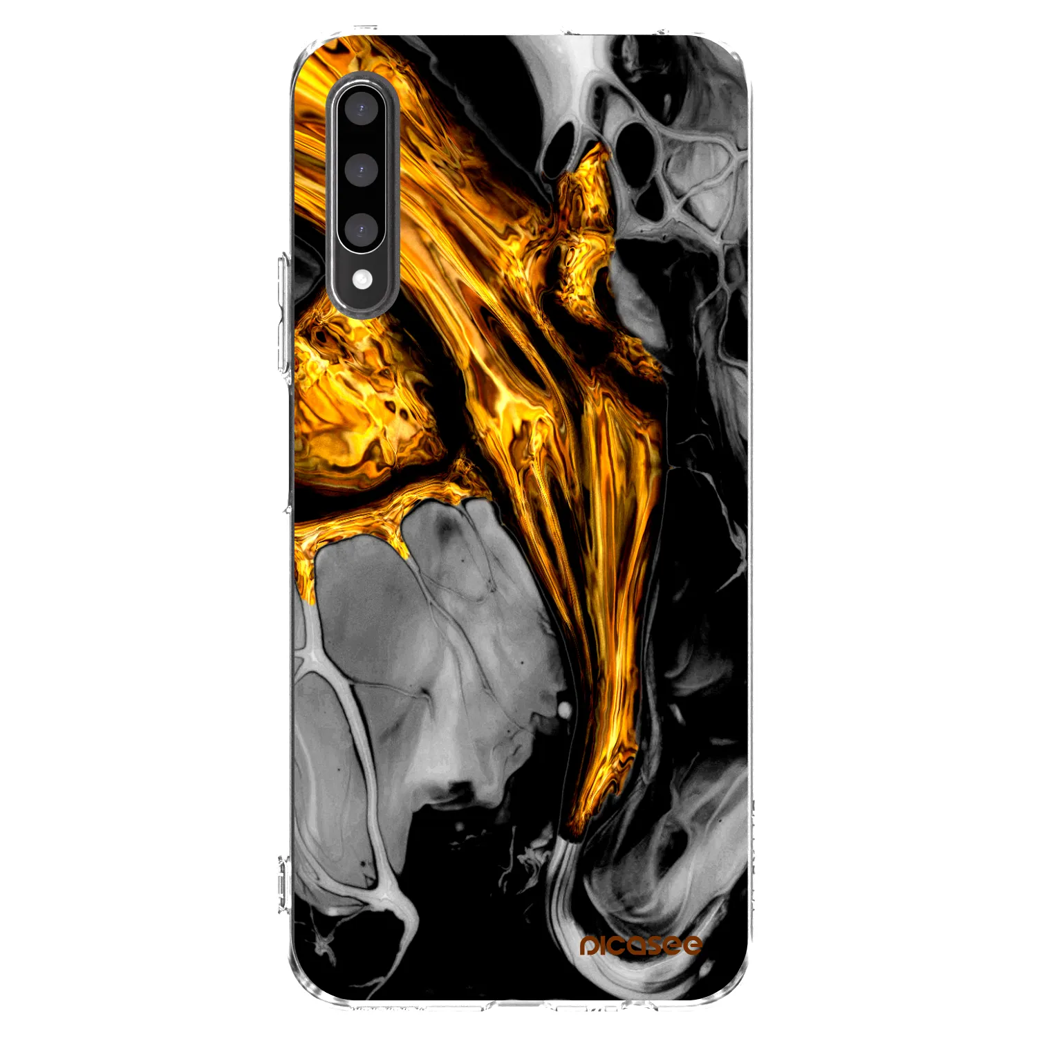 Picasee διαφανής θήκη σιλικόνης Honor 9X Pro - Black Gold
