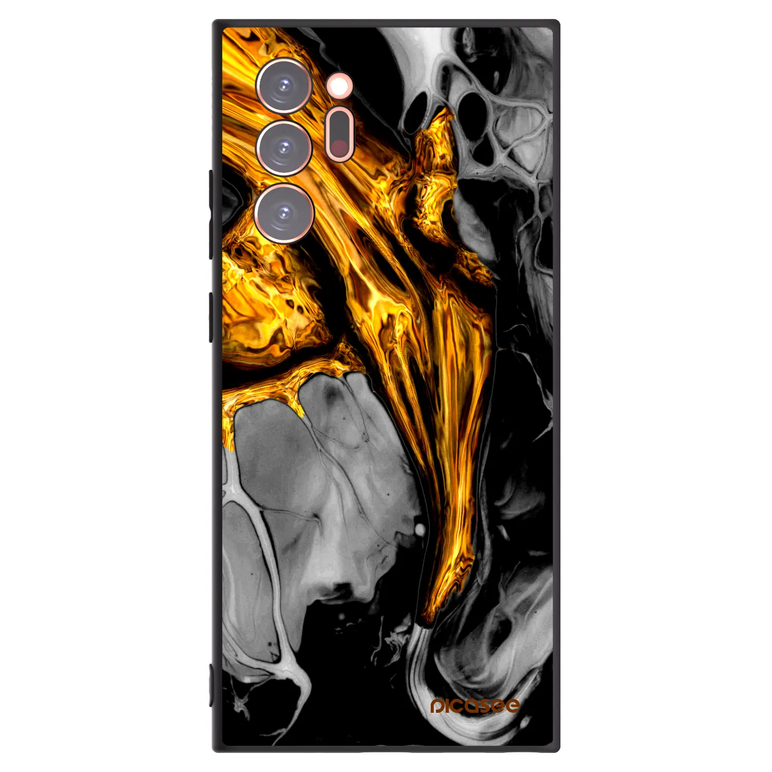 Picasee Μαύρη θήκη σιλικόνης για Samsung Galaxy Note 20 Ultra - Black Gold