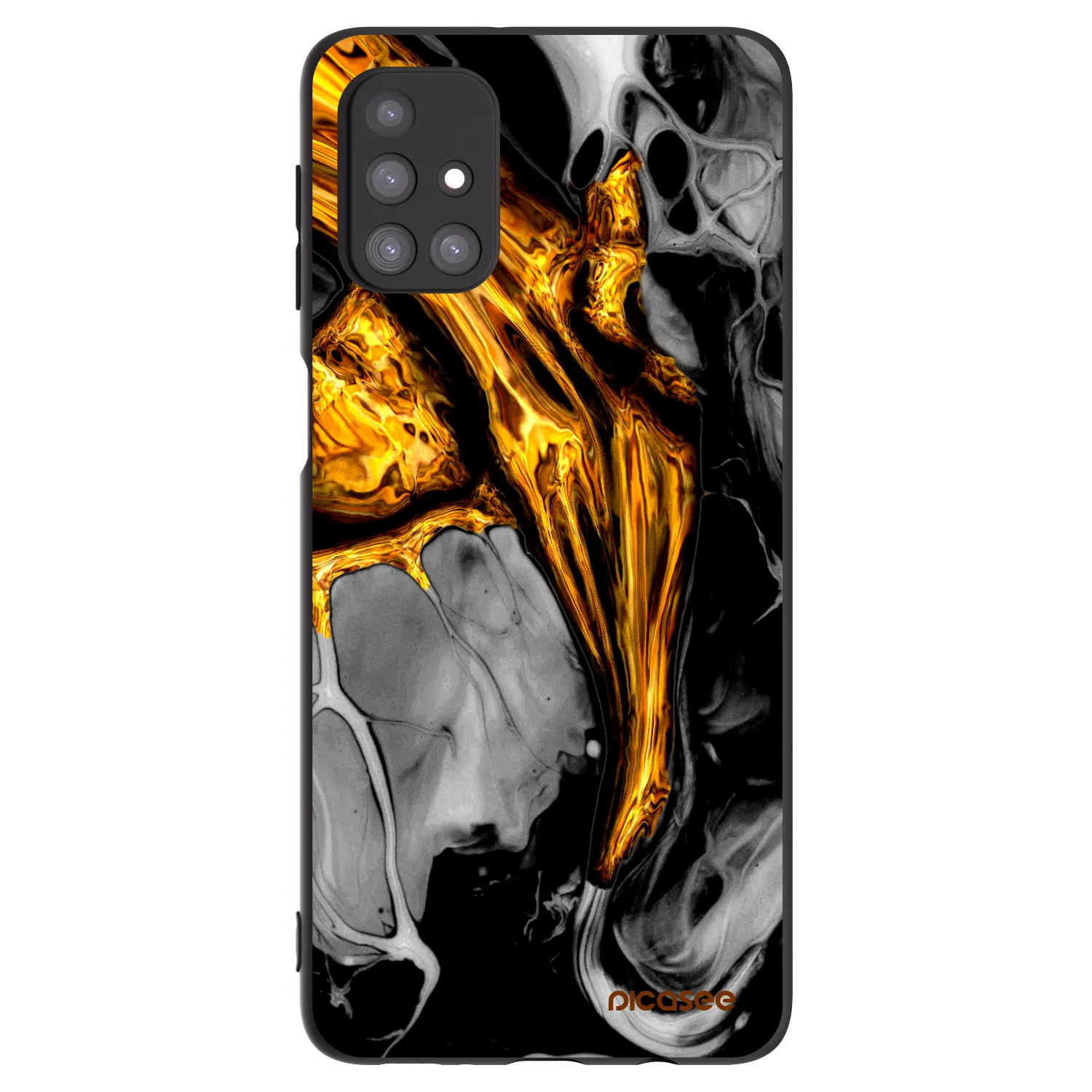 Picasee Μαύρη θήκη σιλικόνης για Samsung Galaxy M31s - Black Gold
