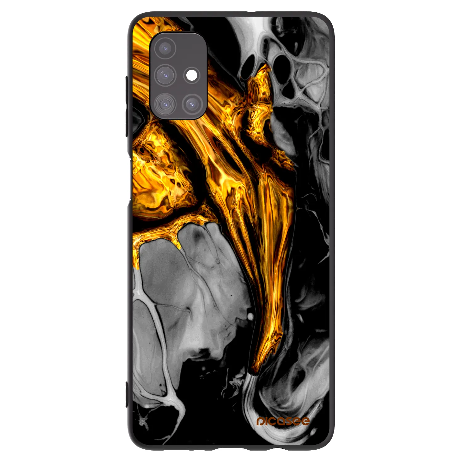 Picasee Μαύρη θήκη σιλικόνης για Samsung Galaxy M51 M515F - Black Gold