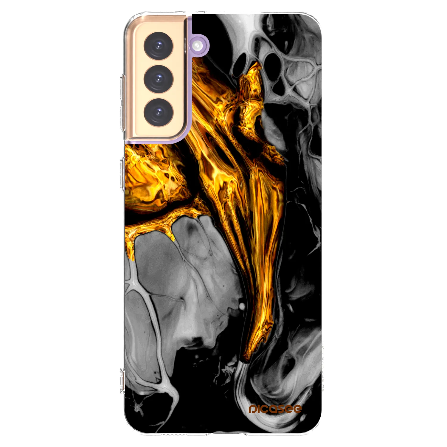 Picasee διαφανής θήκη σιλικόνης Samsung Galaxy S21+ 5G G996F - Black Gold