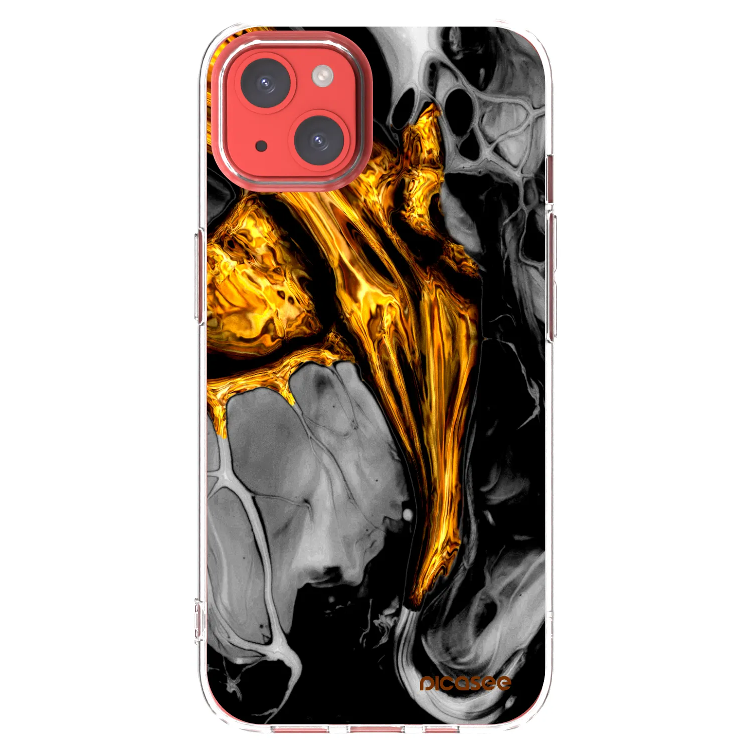 Picasee διαφανής θήκη σιλικόνης Apple iPhone 13 - Black Gold