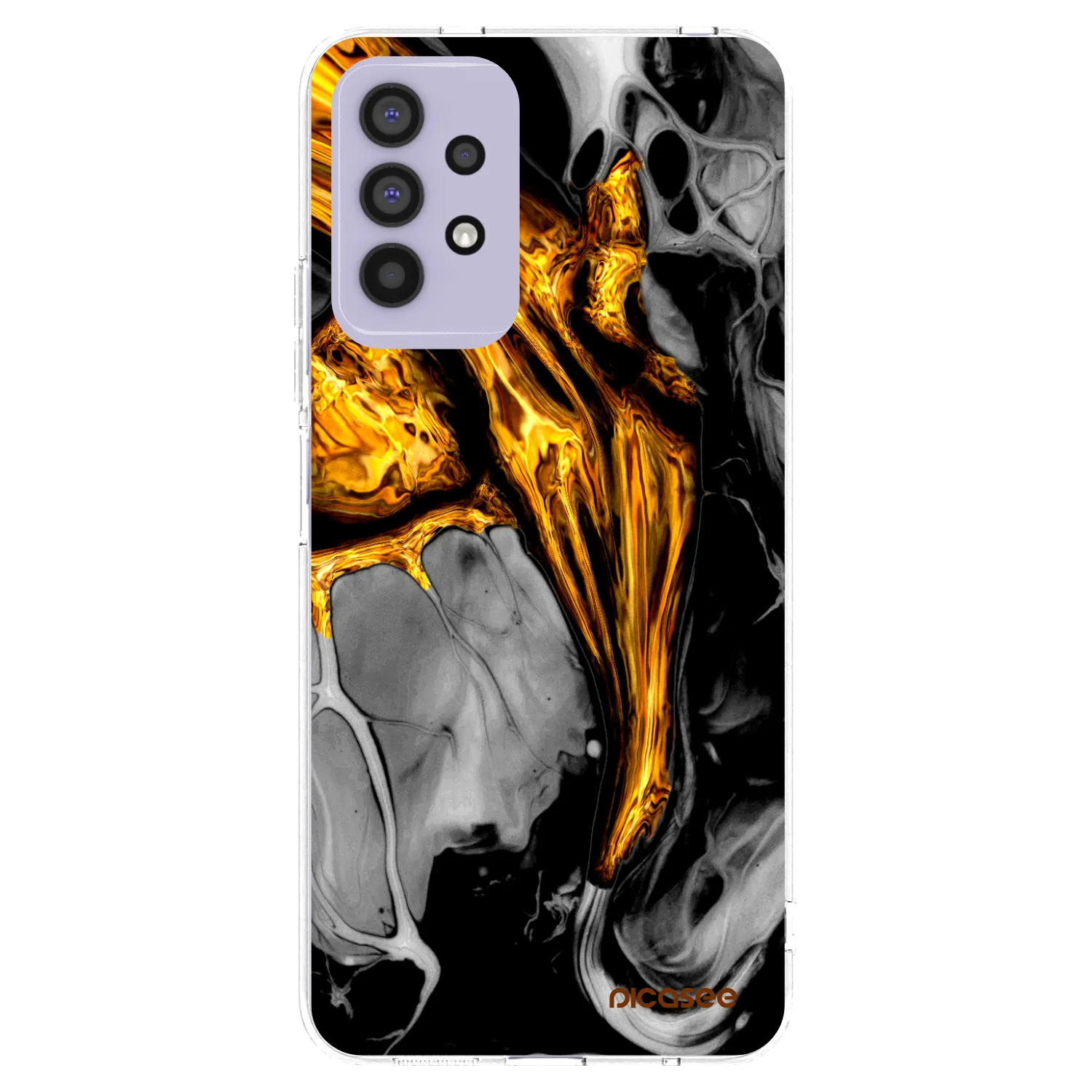 Picasee διαφανής θήκη σιλικόνης Samsung Galaxy A32 4G SM-A325F - Black Gold