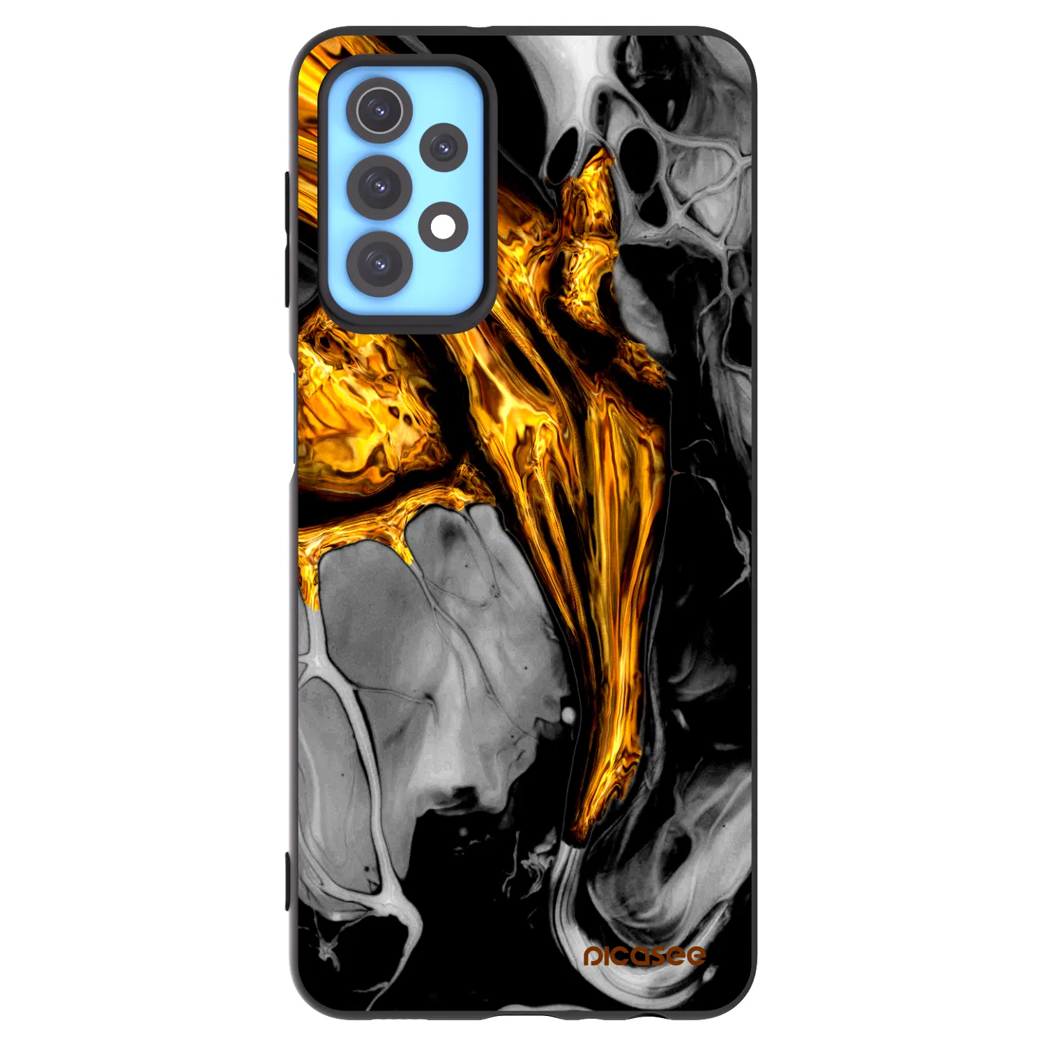 Picasee Μαύρη θήκη σιλικόνης για Samsung Galaxy A32 4G SM-A325F - Black Gold
