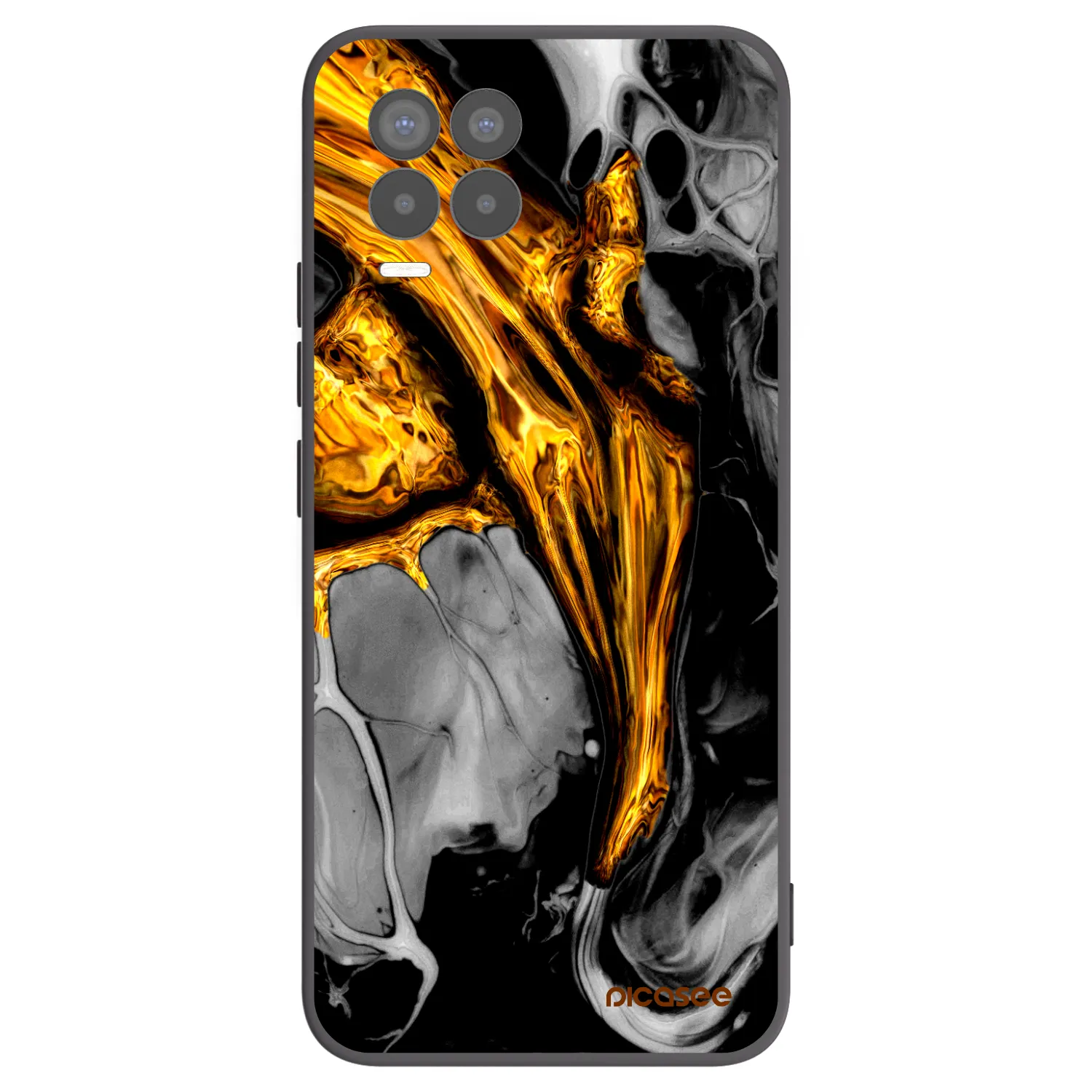 Picasee Μαύρη θήκη σιλικόνης για Realme 8 Pro - Black Gold