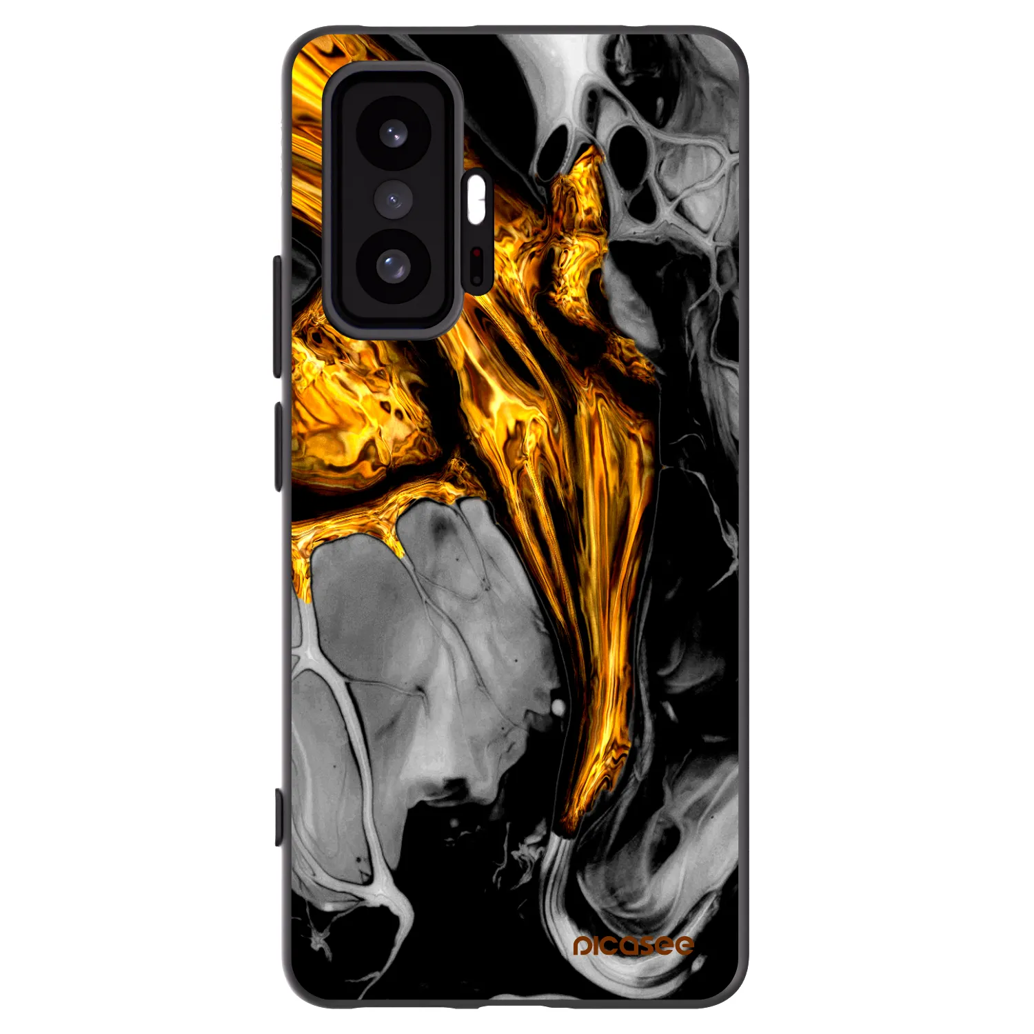 Picasee Μαύρη θήκη σιλικόνης για Xiaomi 11T Pro - Black Gold