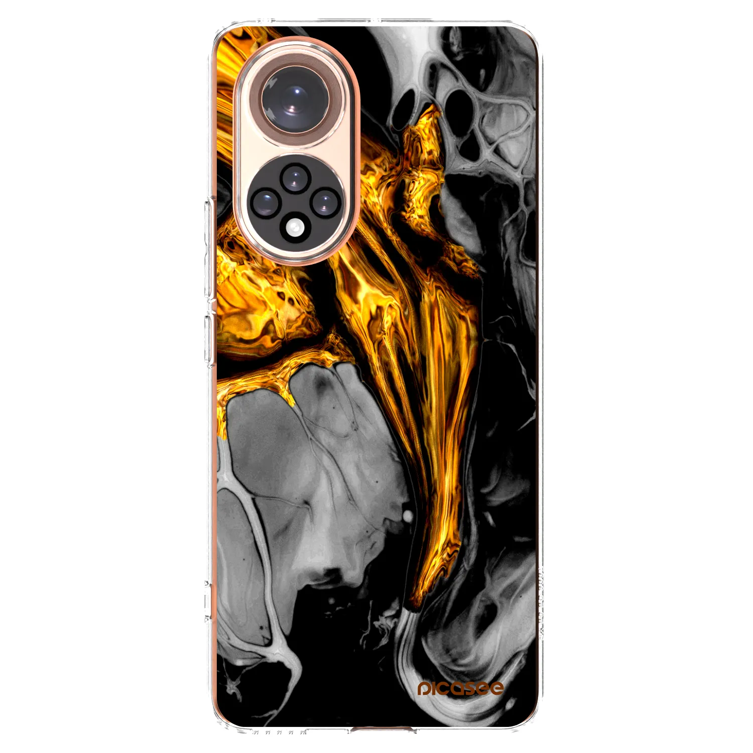 Picasee διαφανής θήκη σιλικόνης Honor 50 5G - Black Gold