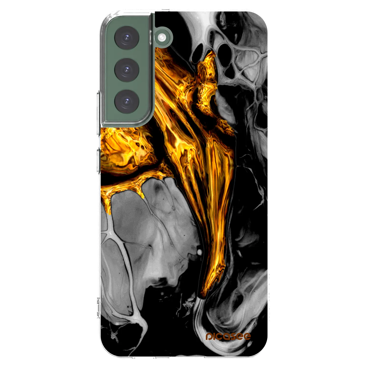 Picasee διαφανής θήκη σιλικόνης Samsung Galaxy S22+ 5G - Black Gold