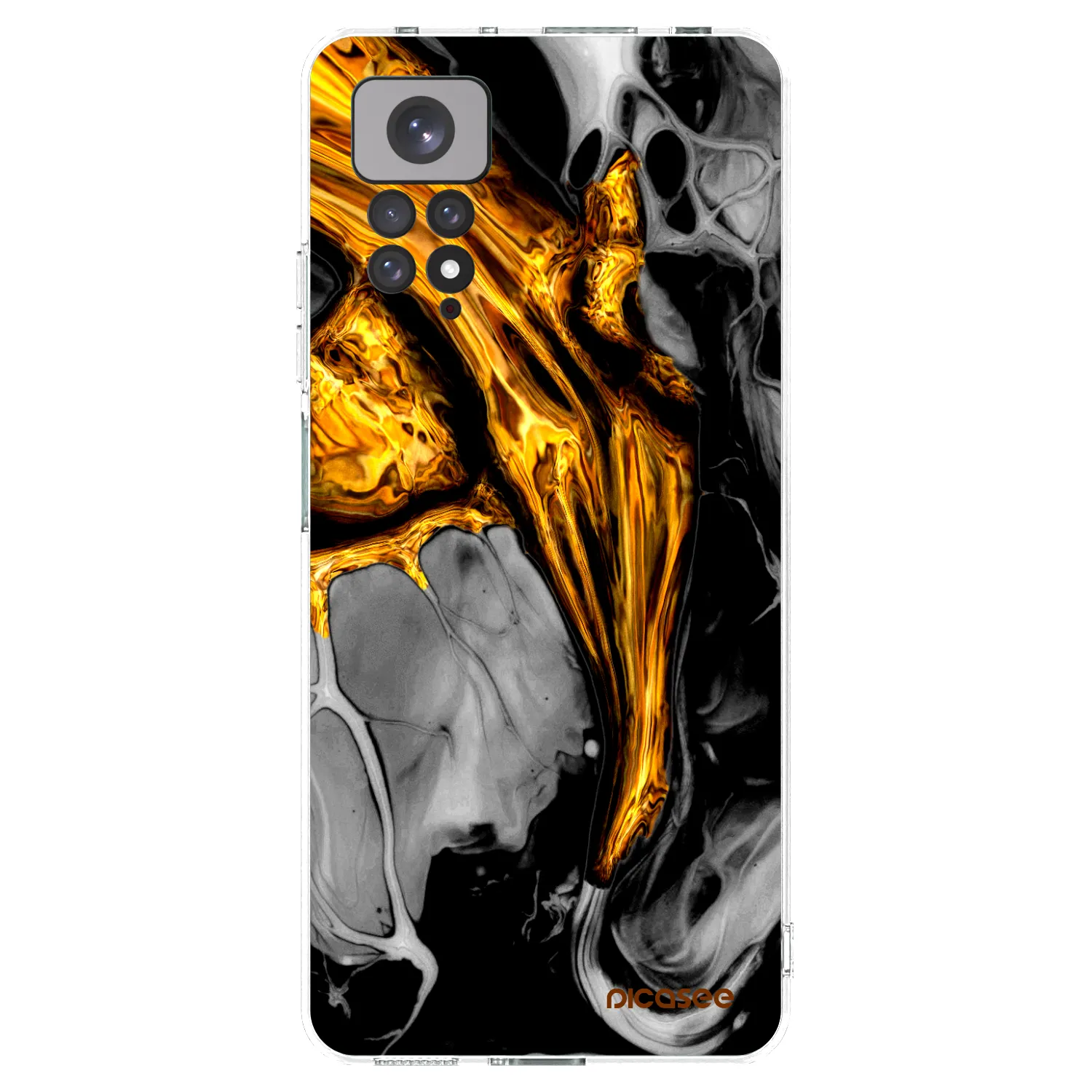 Picasee διαφανής θήκη σιλικόνης Xiaomi Redmi Note 11 - Black Gold