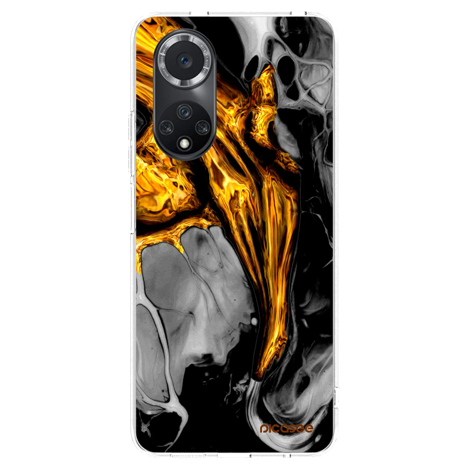 Picasee διαφανής θήκη σιλικόνης Huawei Nova 9 SE - Black Gold