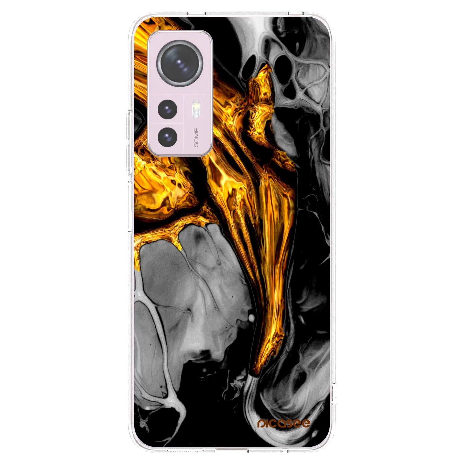Picasee διαφανής θήκη σιλικόνης Xiaomi 12 - Black Gold