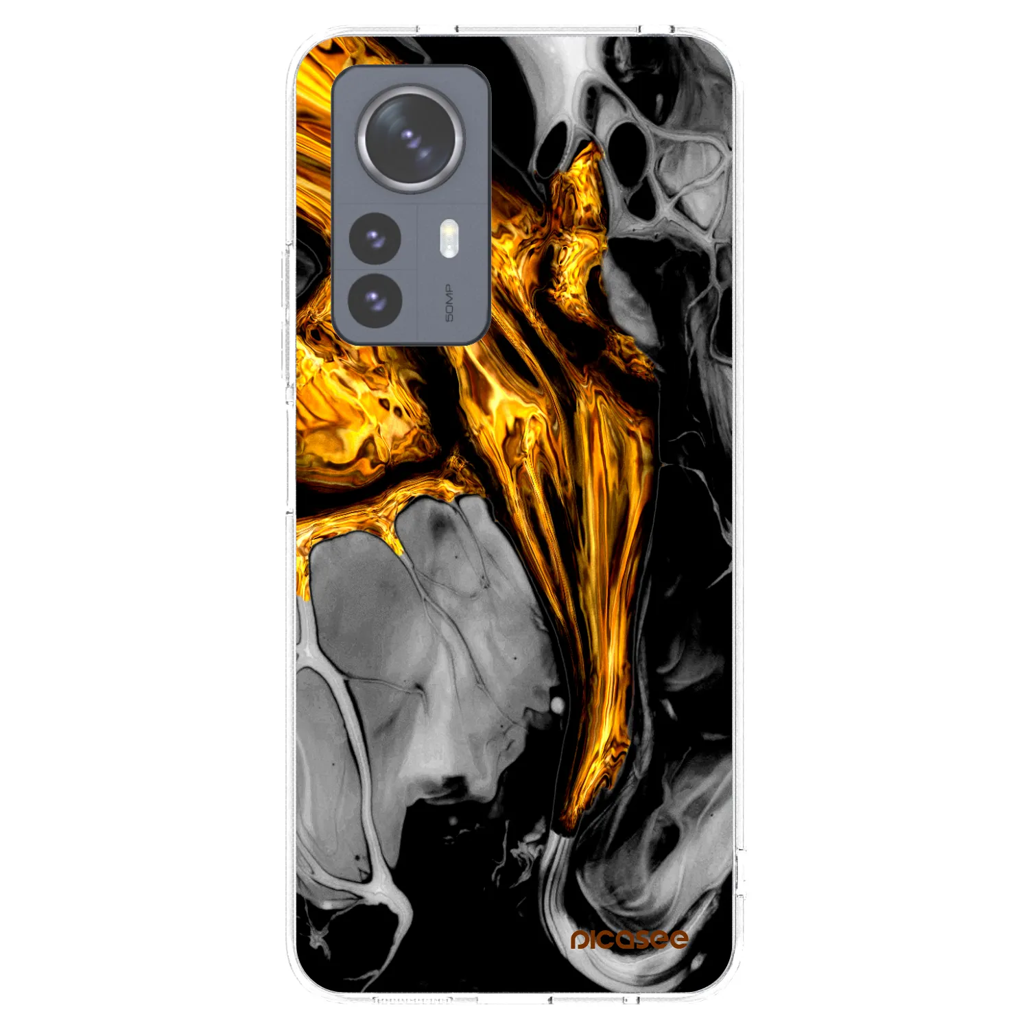 Picasee διαφανής θήκη σιλικόνης Xiaomi 12 Pro - Black Gold