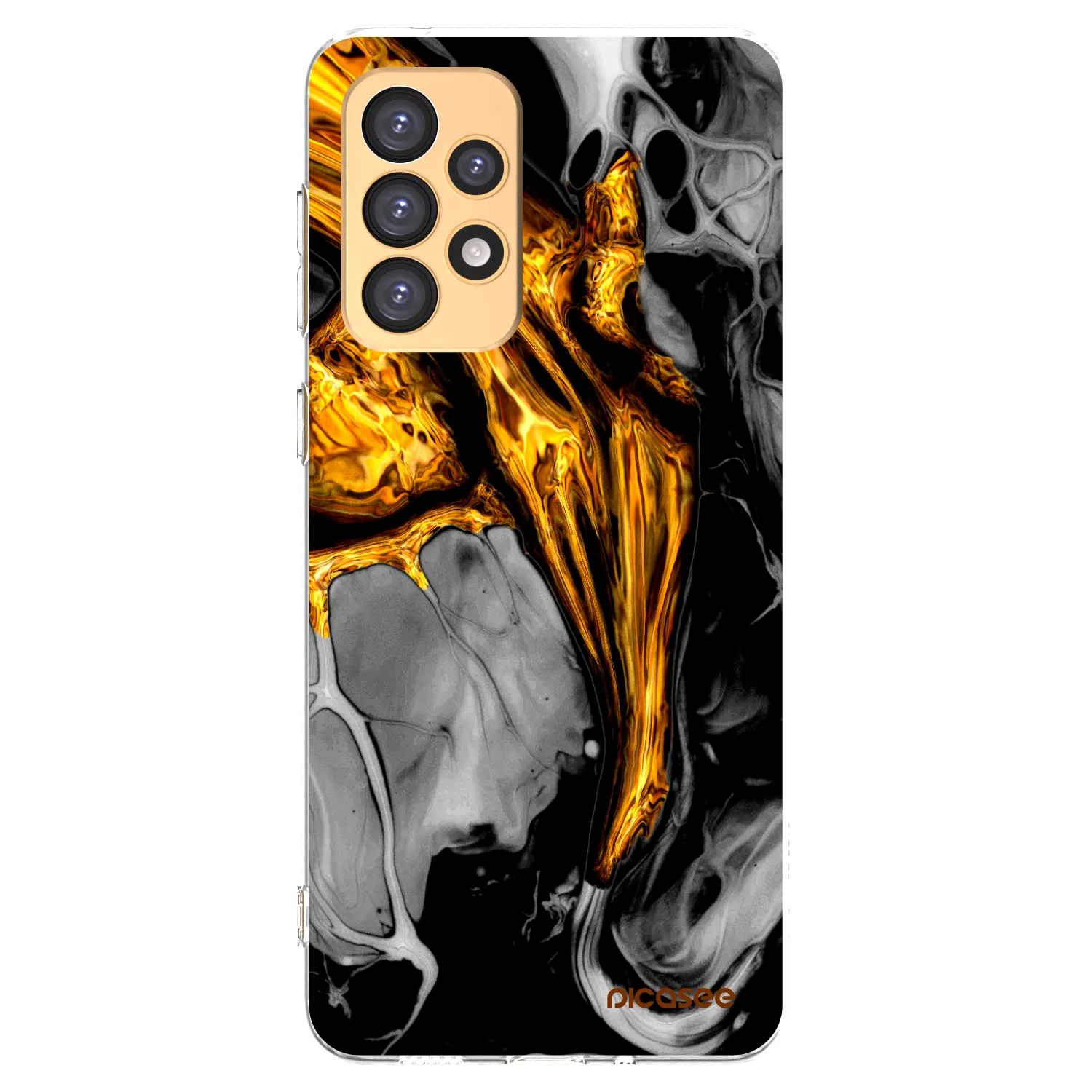 Picasee διαφανής θήκη σιλικόνης Samsung Galaxy A33 5G A336 - Black Gold