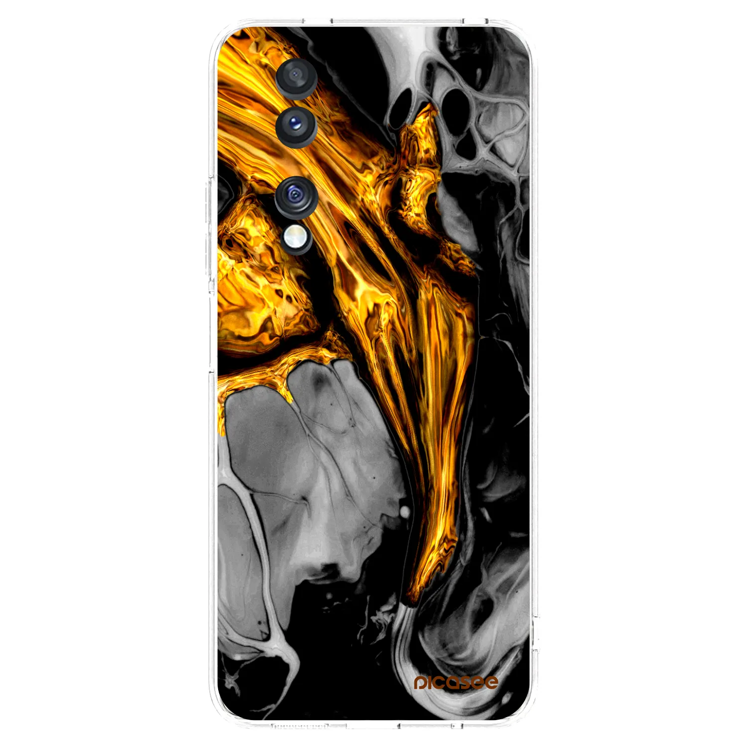 Picasee διαφανής θήκη σιλικόνης Honor 70 - Black Gold