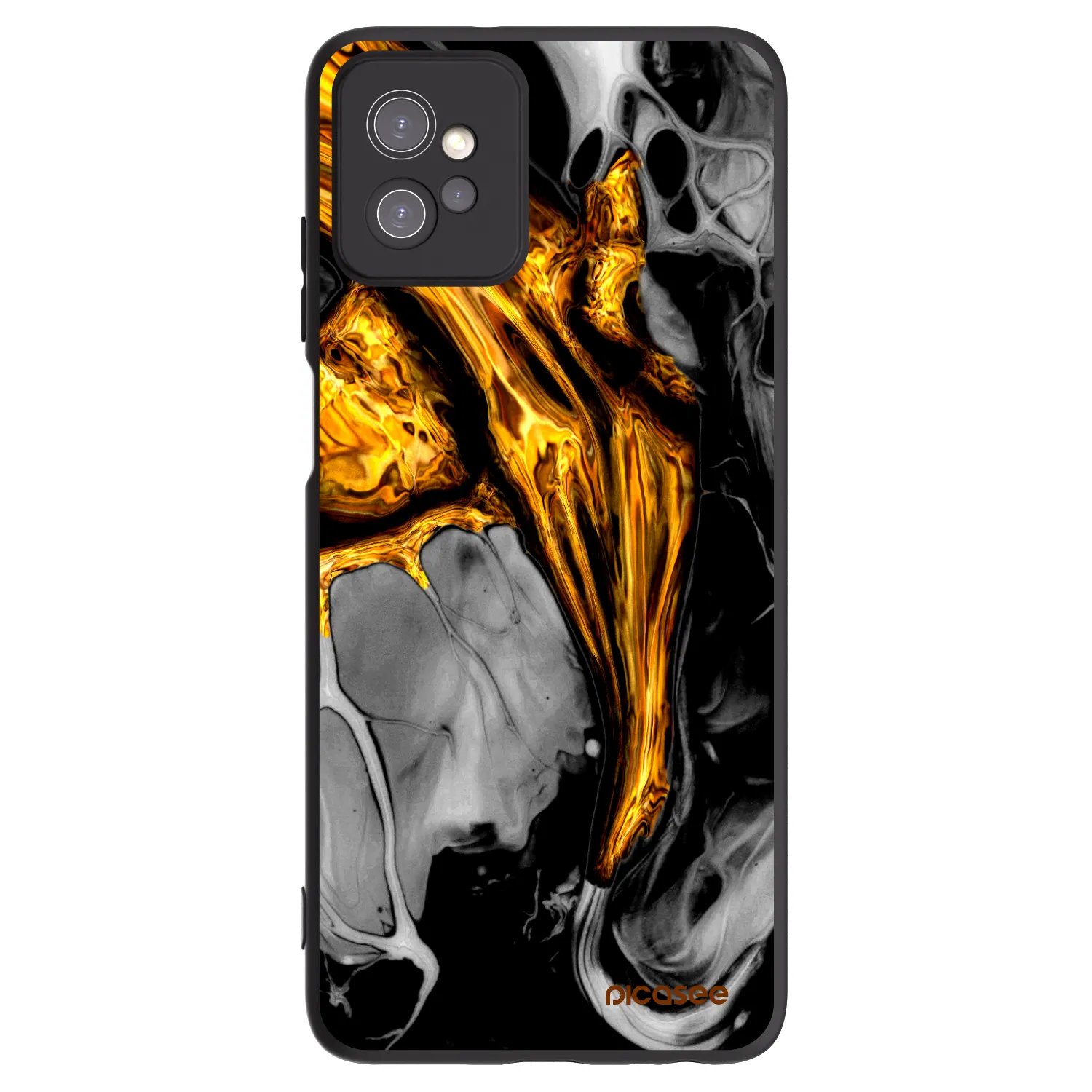 Picasee Μαύρη θήκη σιλικόνης για Motorola Moto G32 - Black Gold