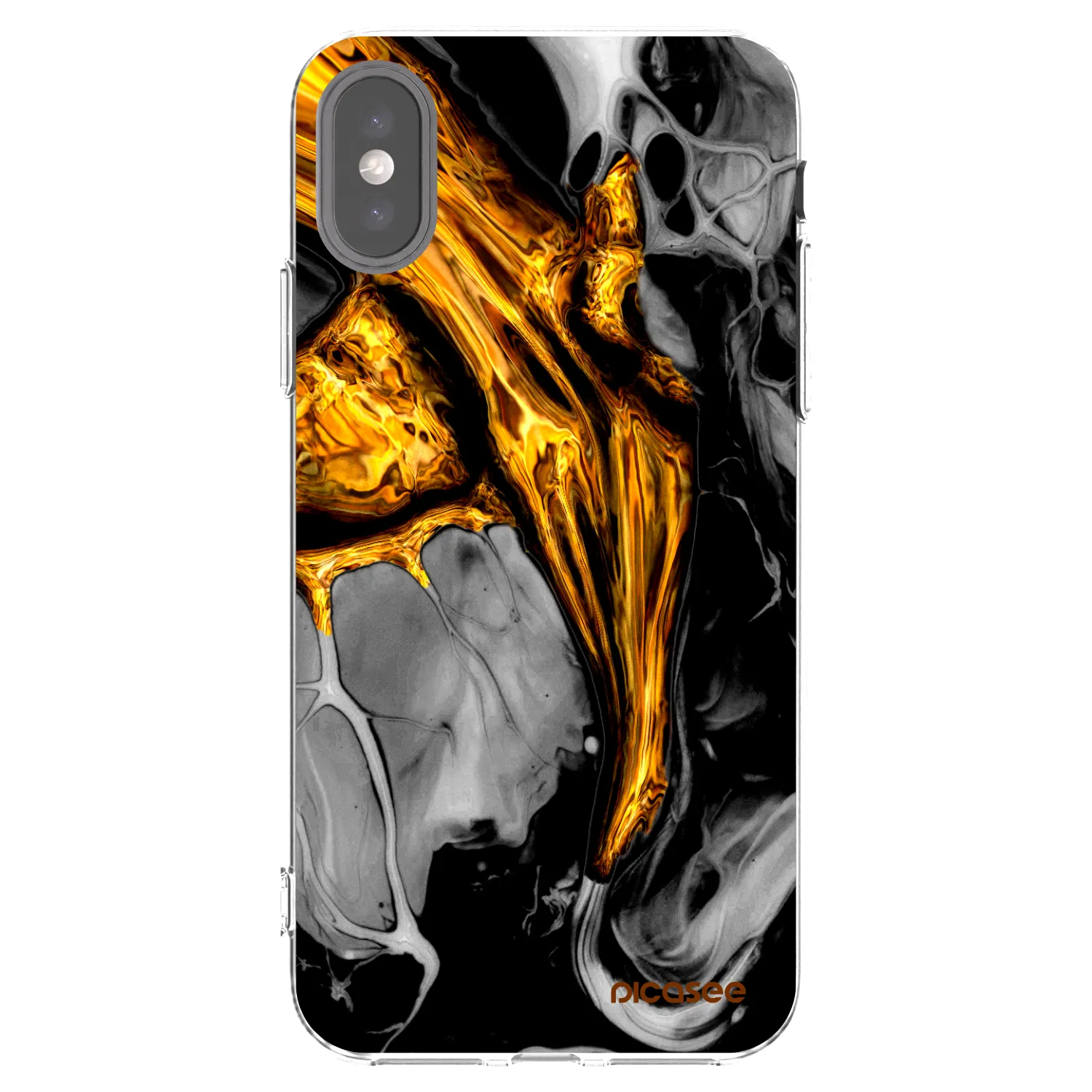 Picasee διαφανής θήκη σιλικόνης Apple iPhone X/XS - Black Gold