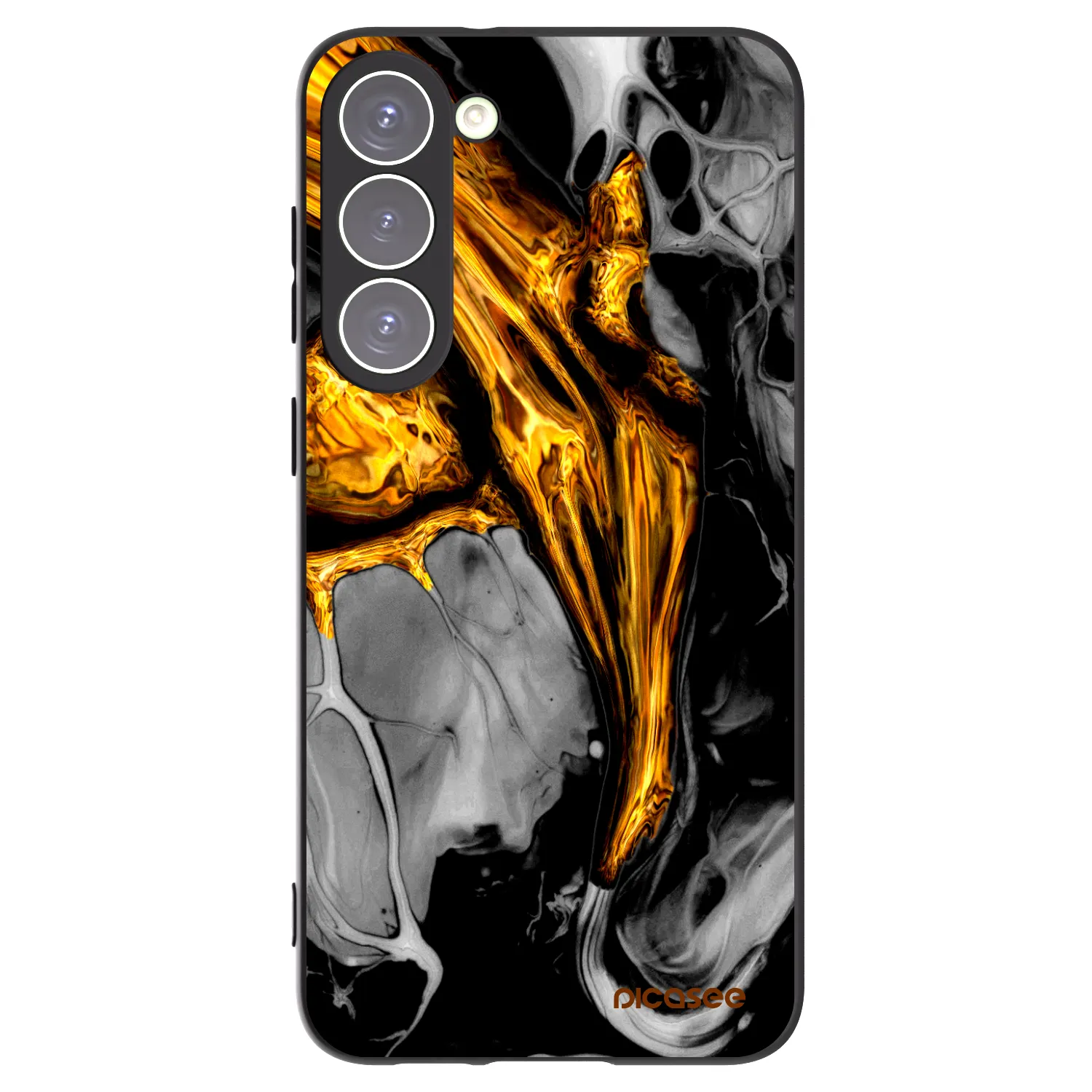 Picasee Μαύρη θήκη σιλικόνης για Samsung Galaxy S23+ 5G - Black Gold
